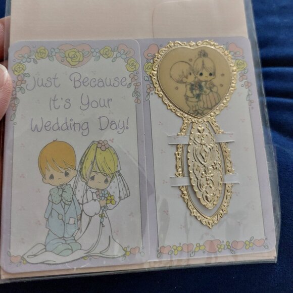 Vintage Precious Moments Wedding Card With Bookmark Super Adorable - Picture 1 of 3